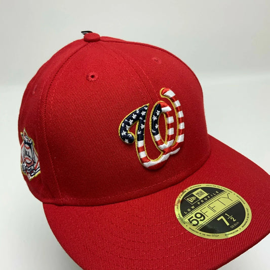 Men's New Era Cap MLB Washington Nationals Red American Flag 59FIFTY Hat