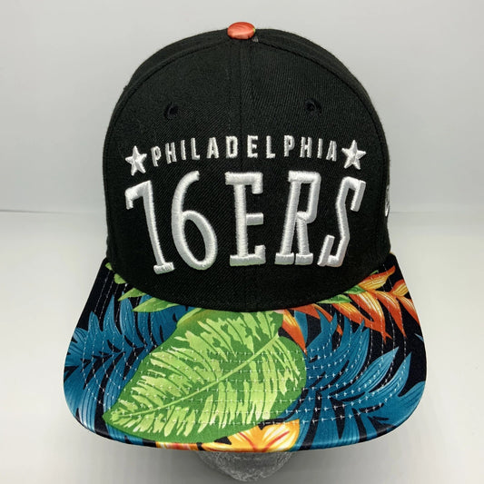 Men's New Era Cap NBA Philadelphia 76ers Black | Floral 9FIFTY Snapback Hat