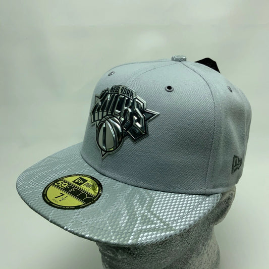 Men's New Era Cap Grey | Silver | Black NY Knicks 59FIFTY NBA