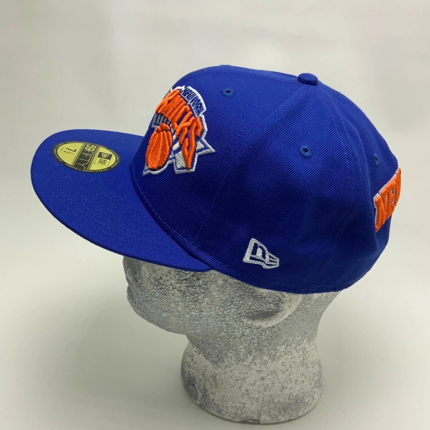 New Era Cap Royal Blue Orange All Over Logo 59FIFTY NY Knicks Limited Edition