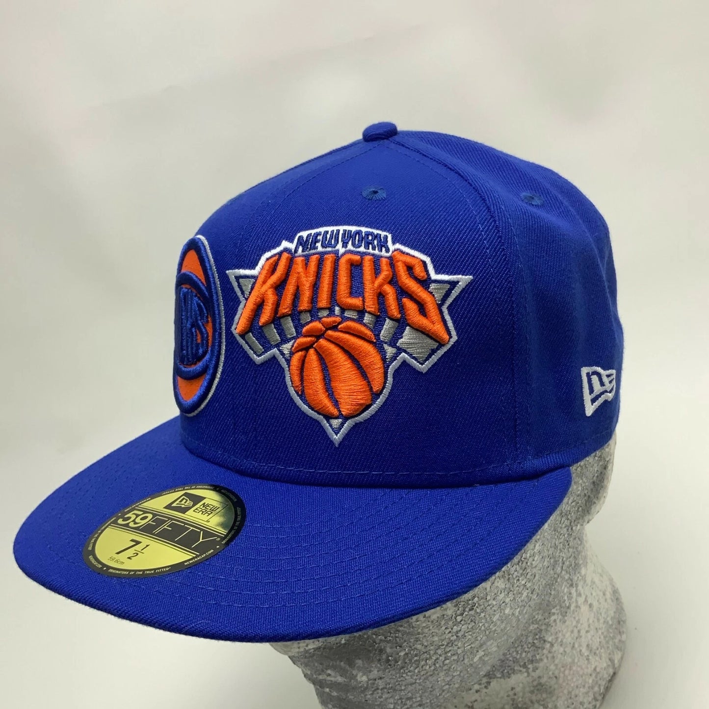 New Era Cap Royal Blue Orange All Over Logo 59FIFTY NY Knicks Limited Edition