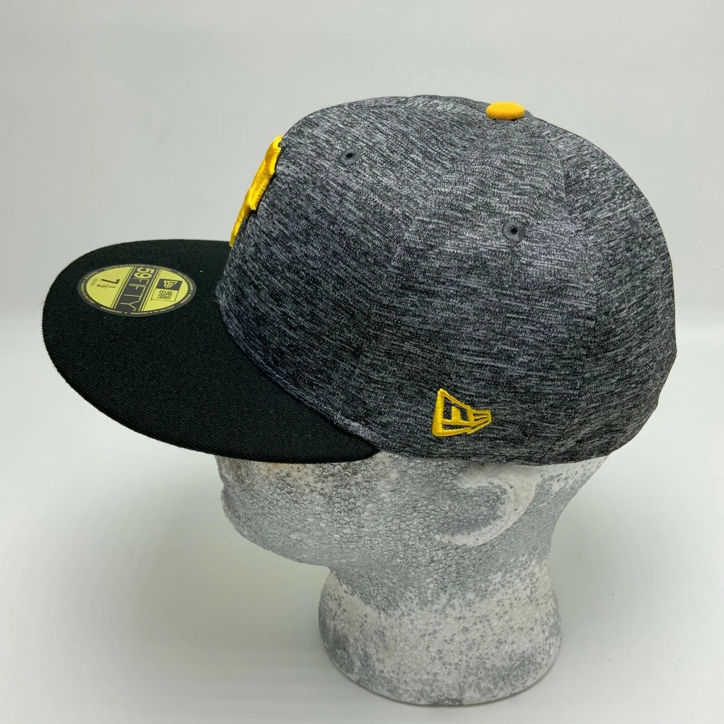 New Era Cap MLB Pittsburgh Pirates Charcoal Grey Black Yellow 59FIFTY Hat