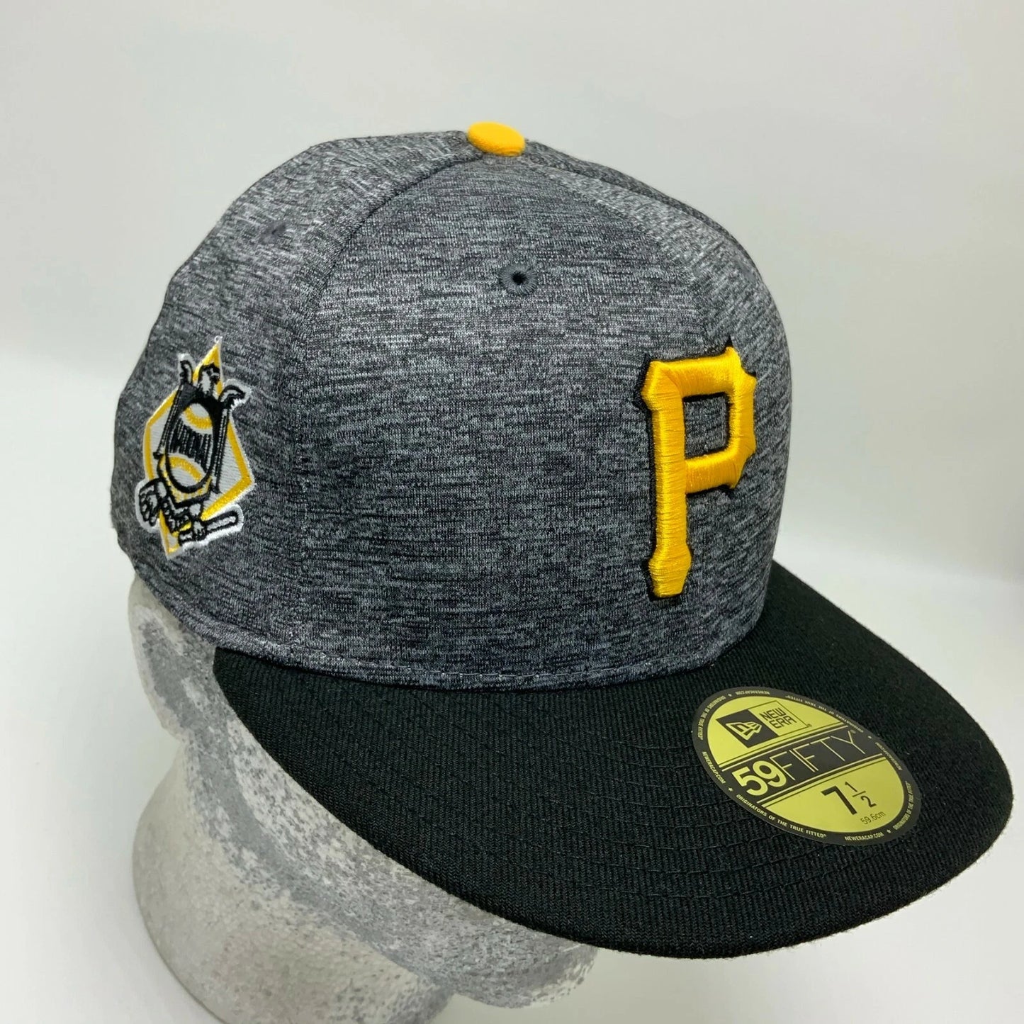 New Era Cap MLB Pittsburgh Pirates Charcoal Grey Black Yellow 59FIFTY Hat