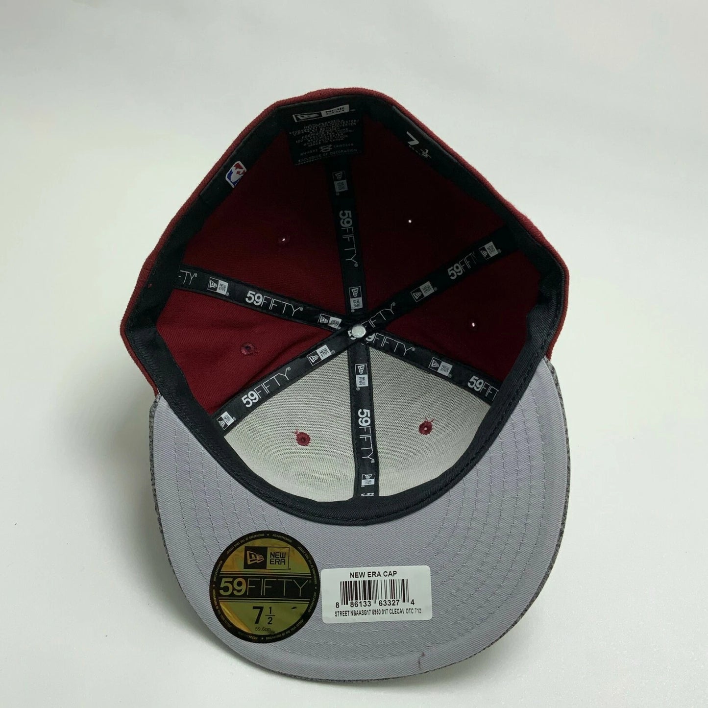 Men's New Era Cap NBA Cleveland Cavaliers Burgundy Grey 59FIFTY Hat