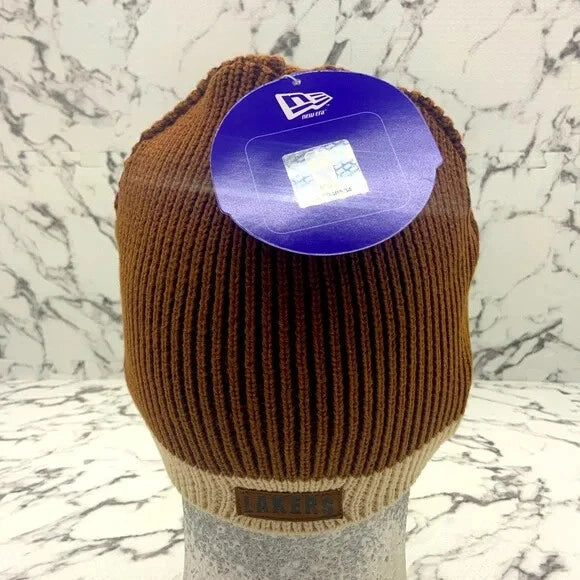 Men's New Era Cap Brown Beige LA LAKERS Beanie
