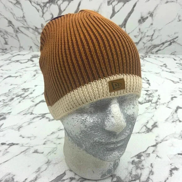 Men's New Era Cap Brown Beige LA LAKERS Beanie