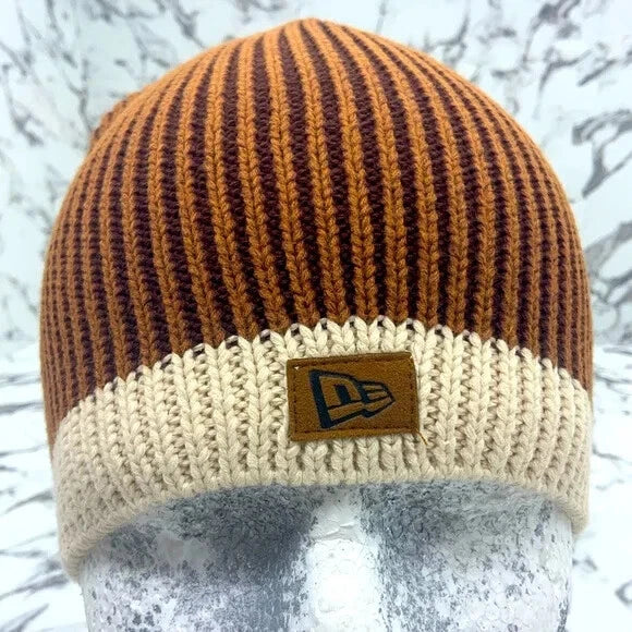 Men's New Era Cap Brown Beige LA LAKERS Beanie
