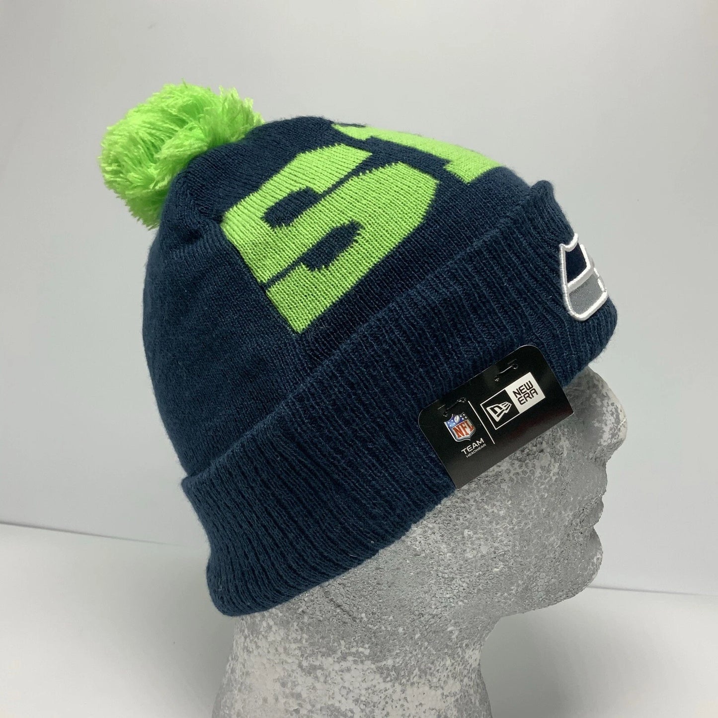 New Era Cap NFL Seattle Seahawks Lime Green Navy Beanie