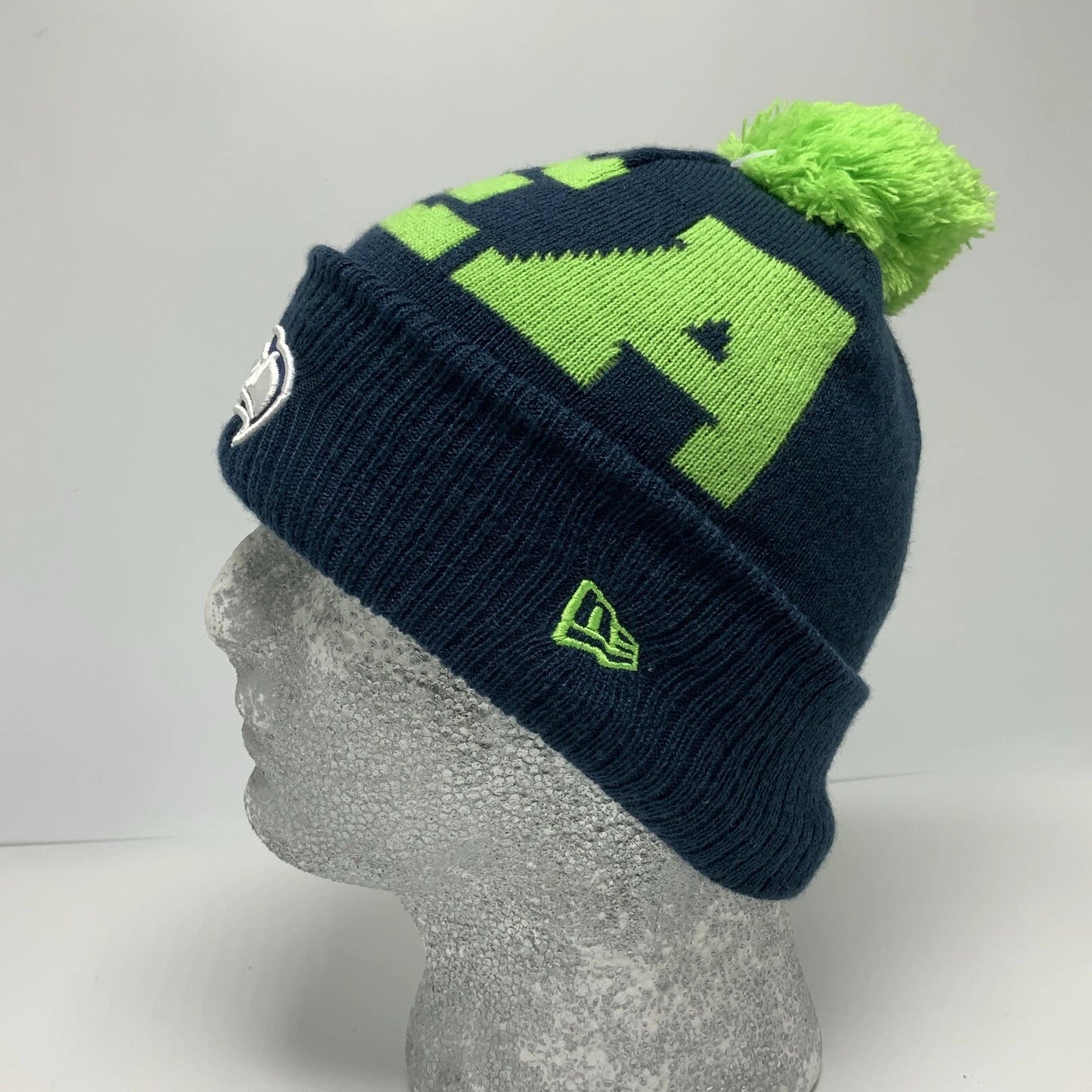 New Era Cap NFL Seattle Seahawks Lime Green Navy Beanie