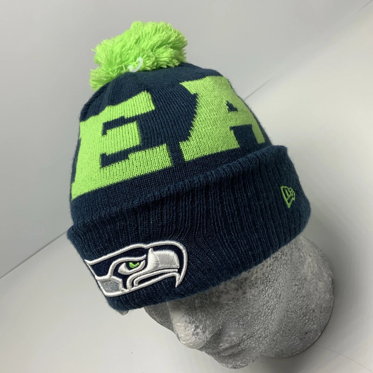 New Era Cap NFL Seattle Seahawks Lime Green Navy Beanie