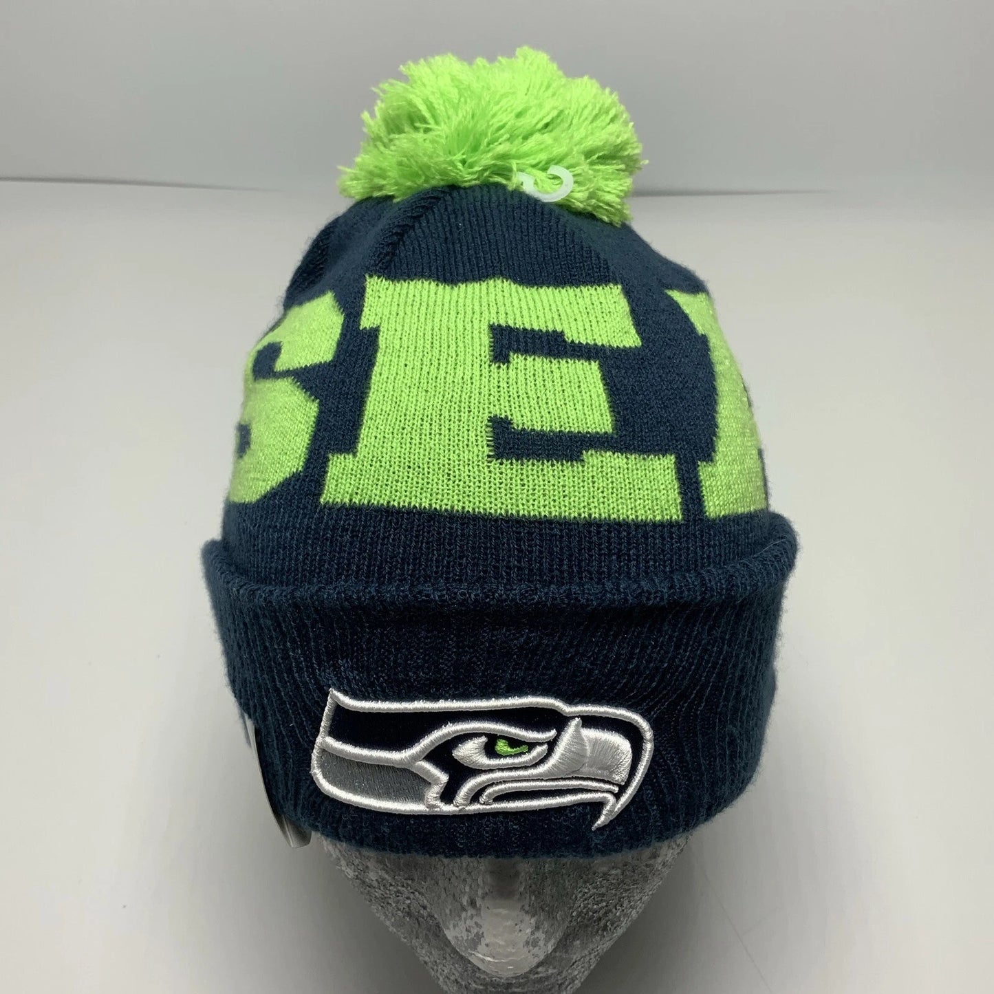 New Era Cap NFL Seattle Seahawks Lime Green Navy Beanie