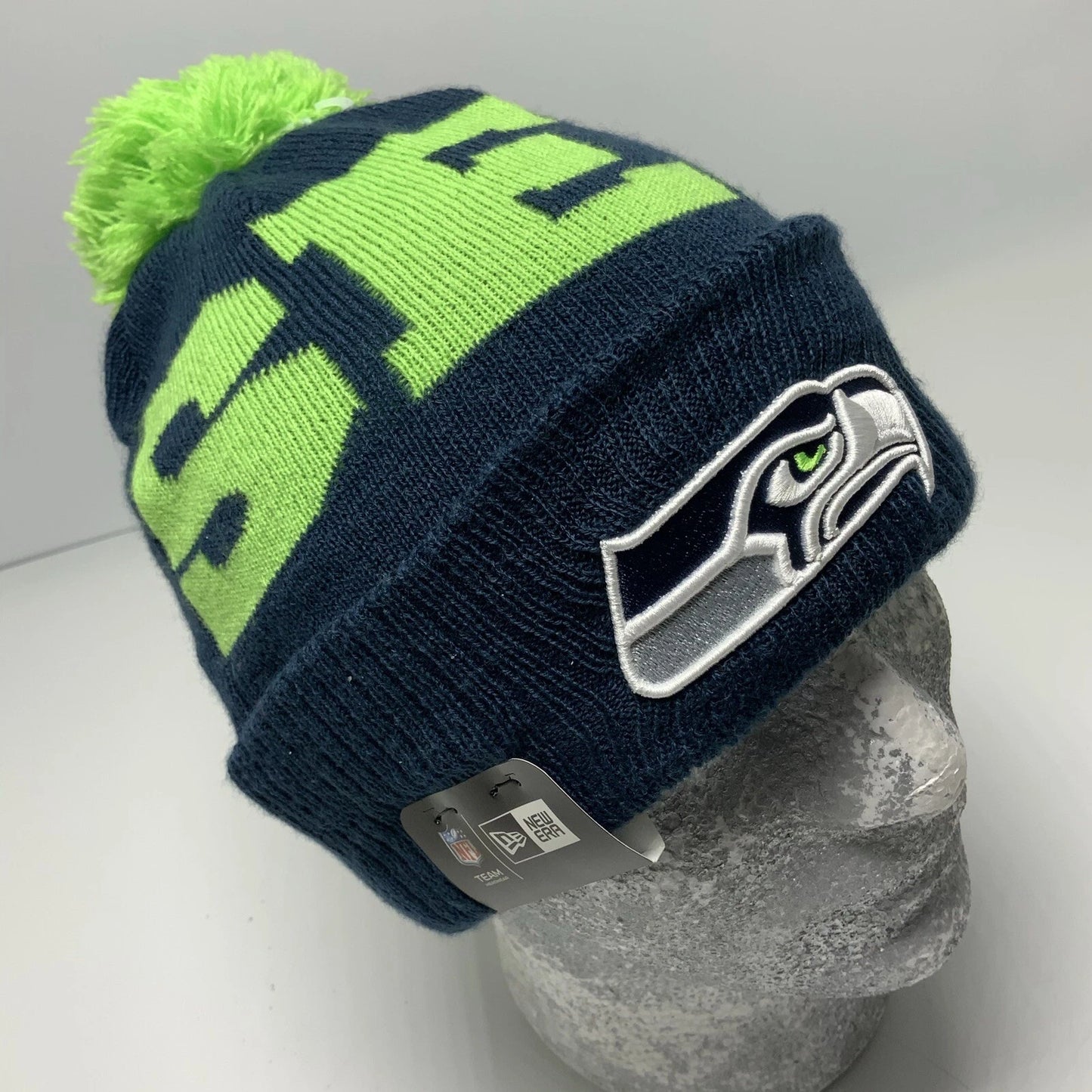 New Era Cap NFL Seattle Seahawks Lime Green Navy Beanie