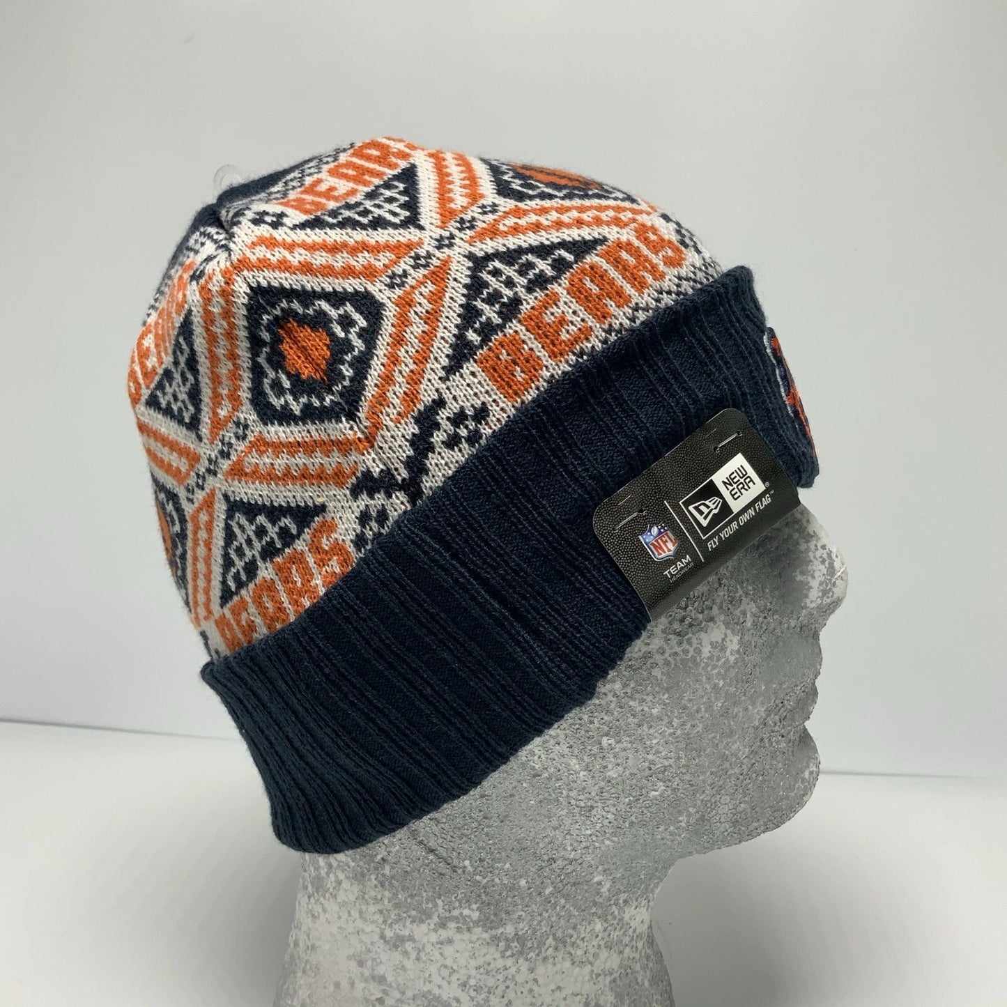 New Era Cap NFL Chicago Bears Orange Black Off White Beanie