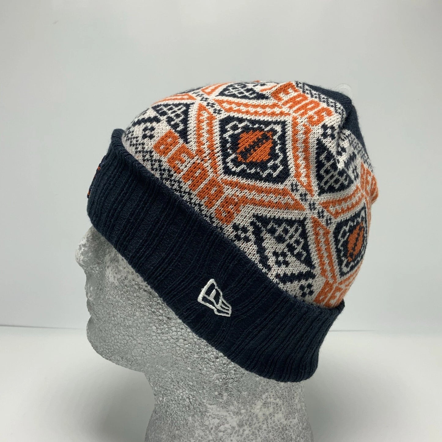 New Era Cap NFL Chicago Bears Orange Black Off White Beanie