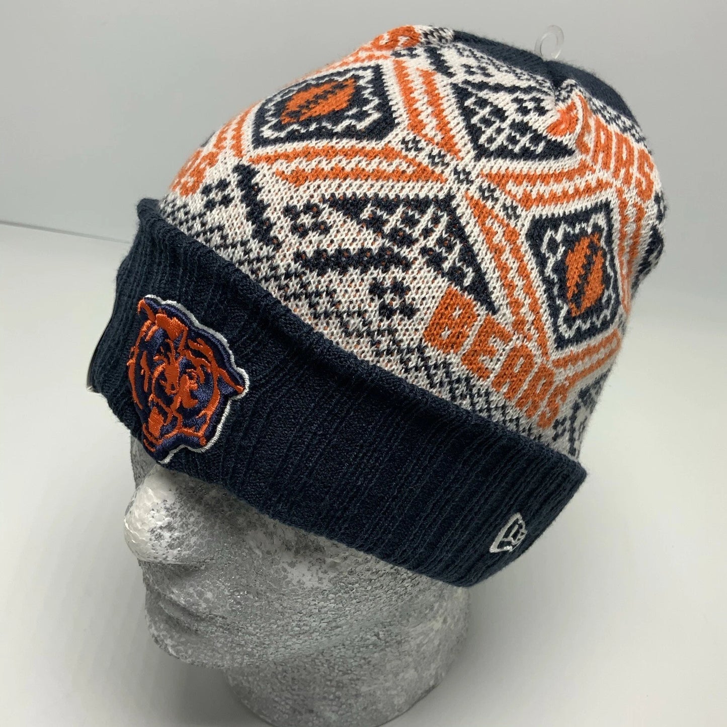 New Era Cap NFL Chicago Bears Orange Black Off White Beanie