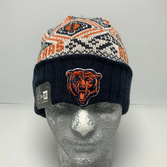 New Era Cap NFL Chicago Bears Orange Black Off White Beanie