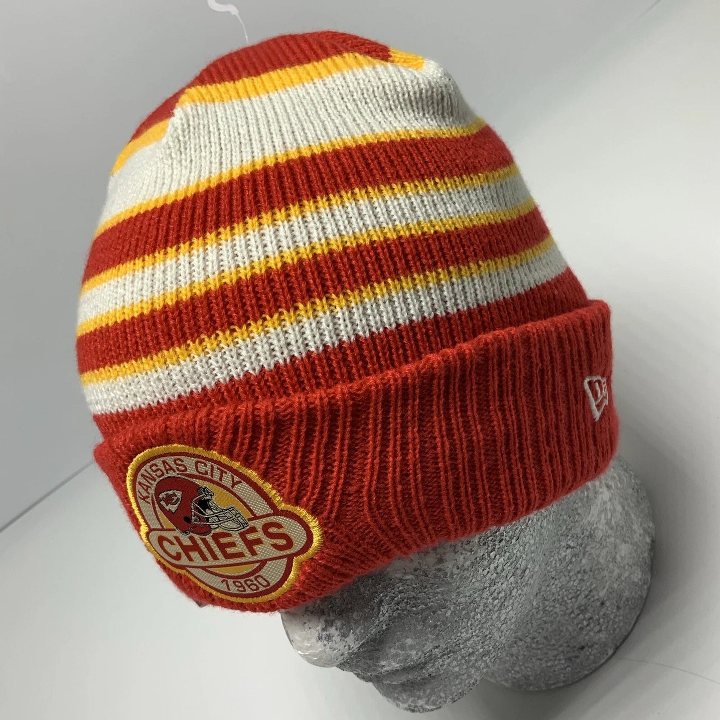 New Era Cap NFL Kansas City Chiefs Red Yellow Off White Beanie