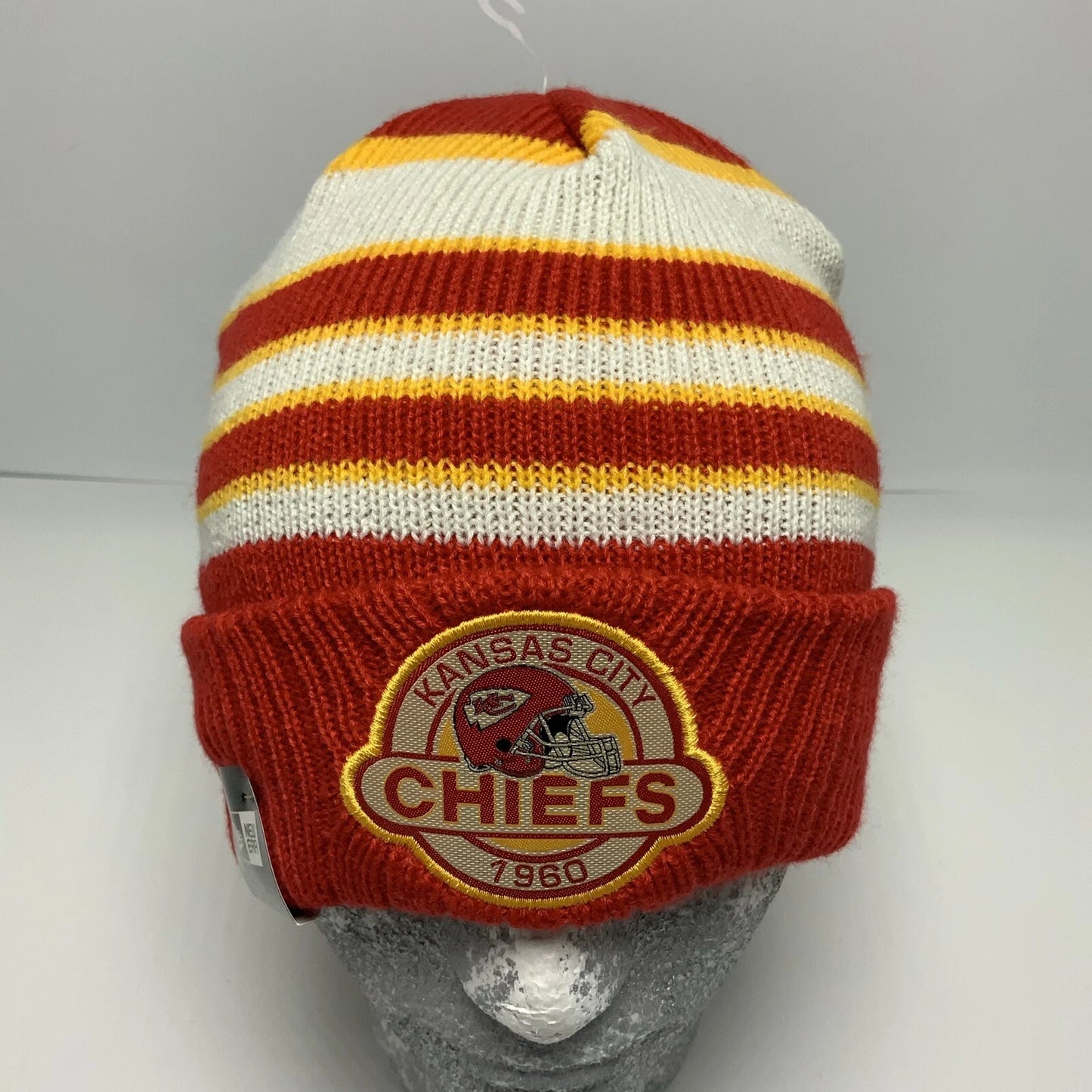 New Era Cap NFL Kansas City Chiefs Red Yellow Off White Beanie