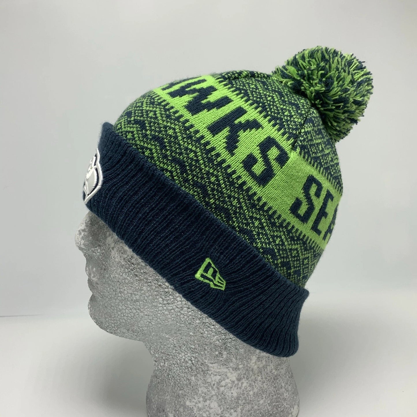 New Era Cap NFL Seattle Seahawks Kelly Green White Navy Beanie
