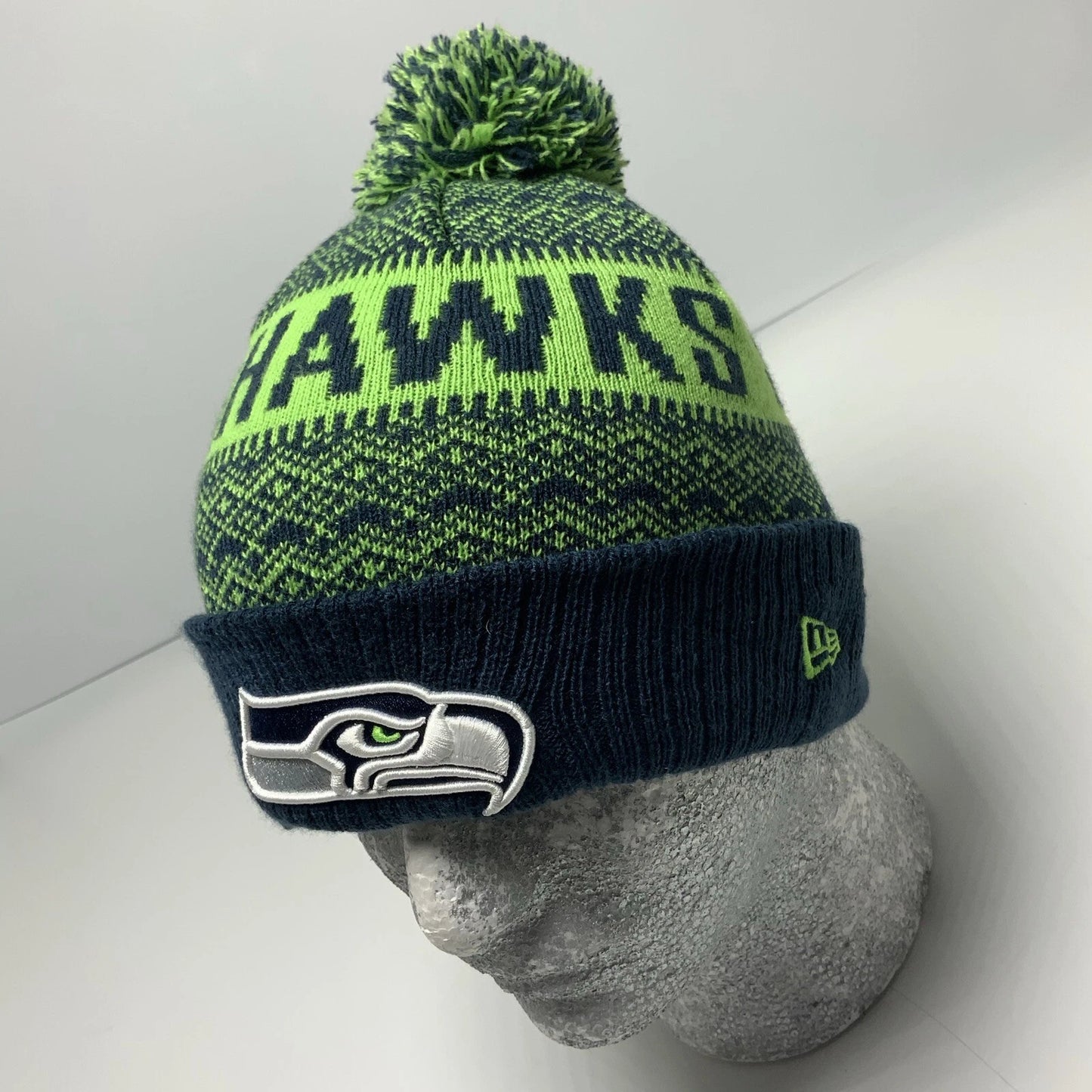 New Era Cap NFL Seattle Seahawks Kelly Green White Navy Beanie