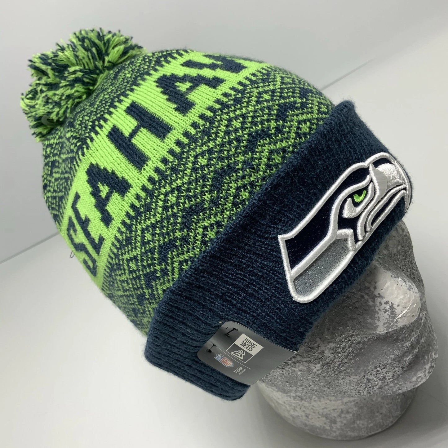 New Era Cap NFL Seattle Seahawks Kelly Green White Navy Beanie