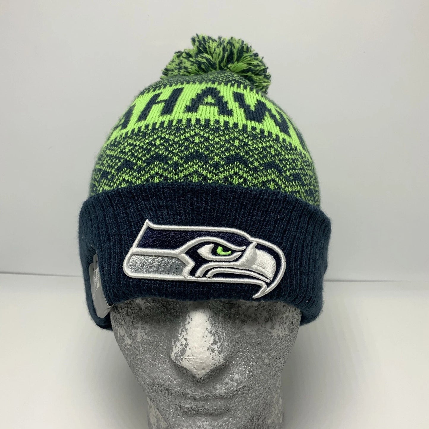 New Era Cap NFL Seattle Seahawks Kelly Green White Navy Beanie