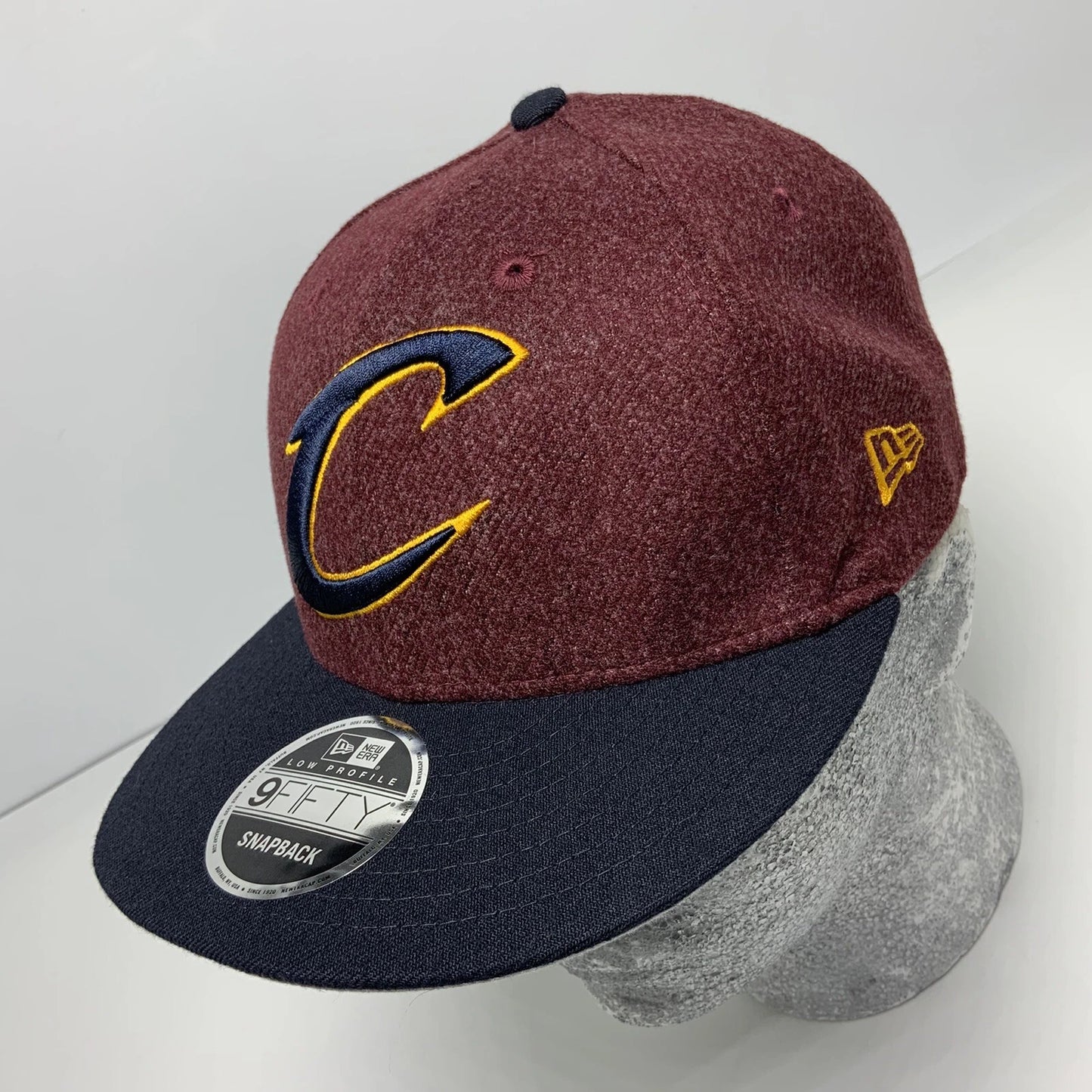 Men's New Era Cap NBA Cleveland Cavaliers Maroon Navy Yellow 9FIFTY Snapback Hat