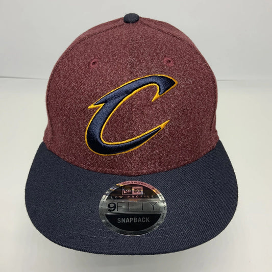 Men's New Era Cap NBA Cleveland Cavaliers Maroon Navy Yellow 9FIFTY Snapback Hat