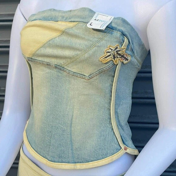 Women’s Azzure Mid Blue Shorts or Strapless Top