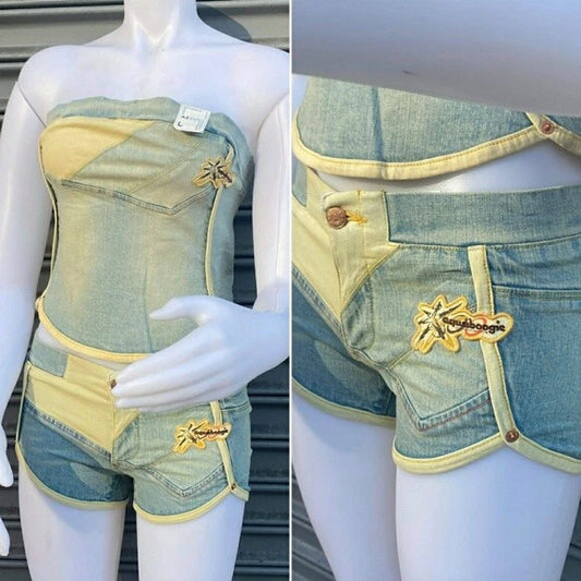 Women’s Azzure Mid Blue Shorts or Strapless Top