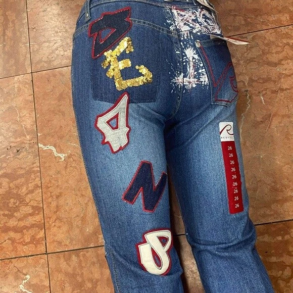 Women's Request Blue All Over Denim Pants