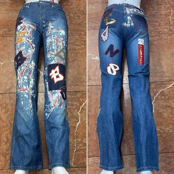 Women's Request Blue All Over Denim Pants