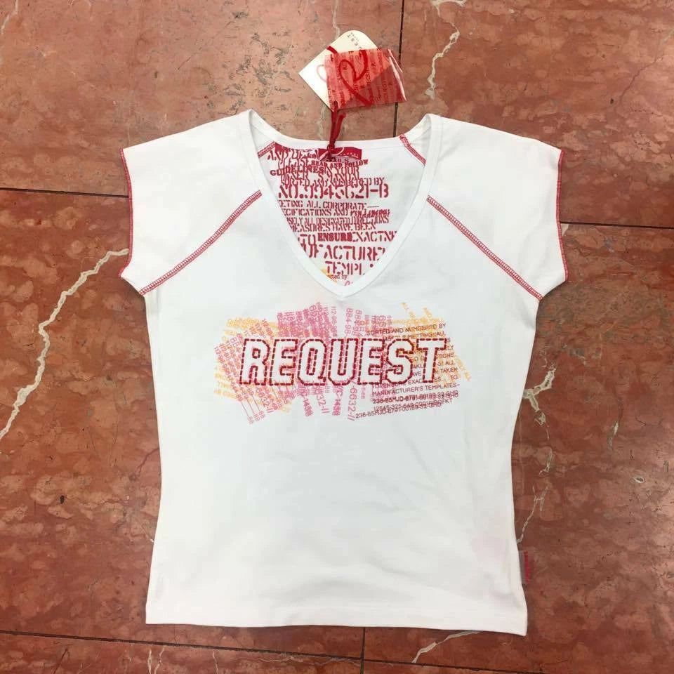 Women's Request White | Red Tee Shirt