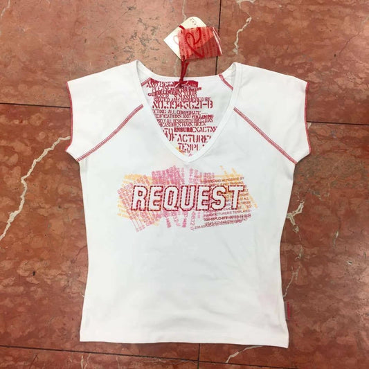 Women's Request White | Red Tee Shirt