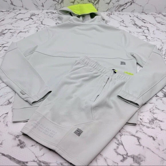 Men's FILA Light Grey Full Zip Hooded Short Set