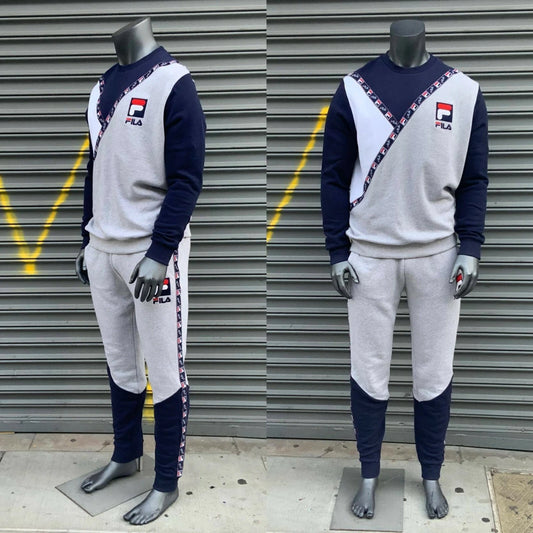 Men's Fila Grey | Navy Full Zip Tracksuit