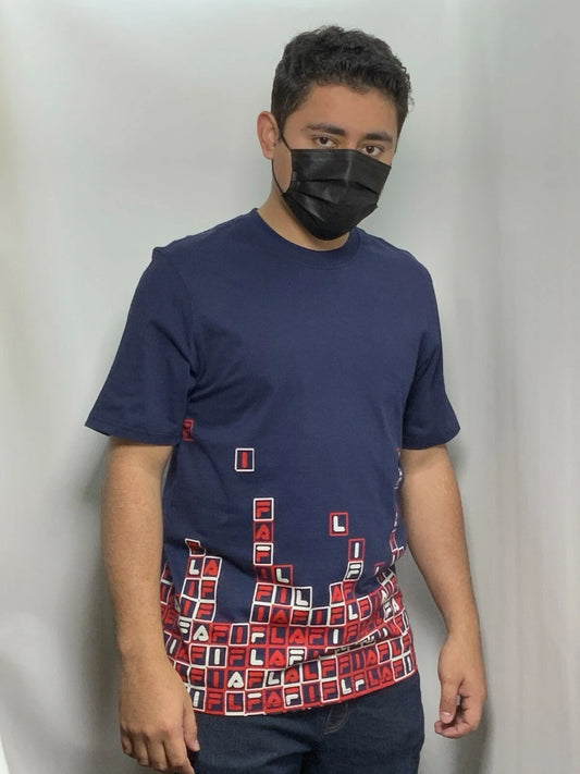 Men's Fila Navy | Red | White Short Sleeve Tee Shirt