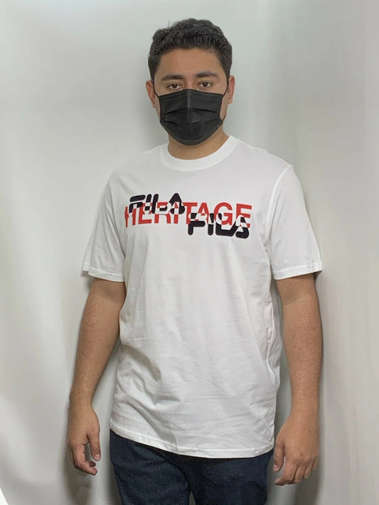 Men's Fila White | Black | Red Short Sleeve Tee Shirt
