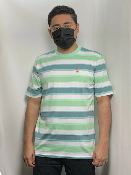 Men's Fila Turquoise | White | Teal Short Sleeve Tee Shirt