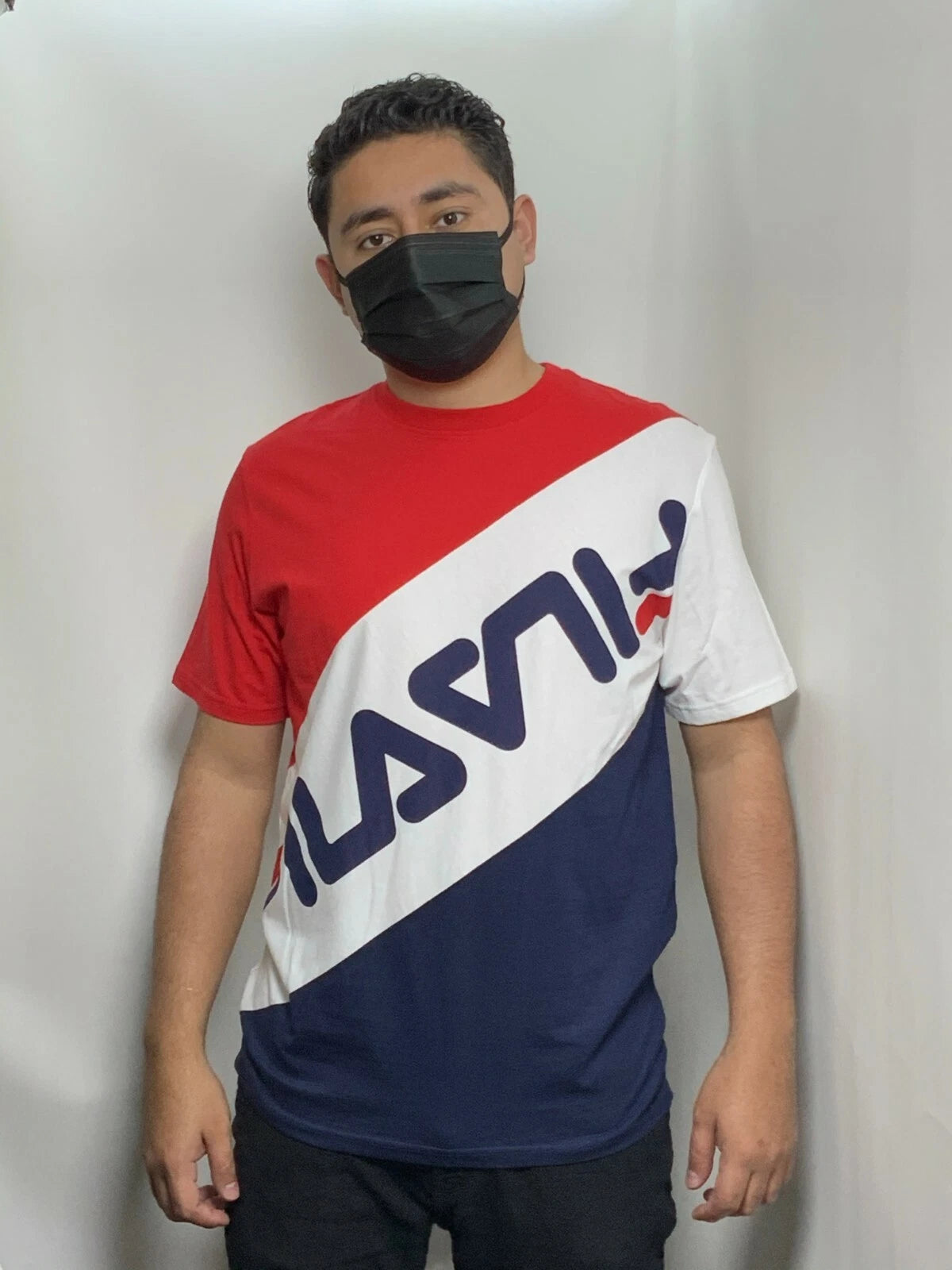 Men's Fila Navy | White | Red Short Sleeve Tee Shirt