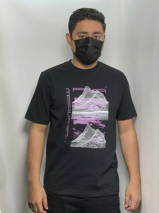 Men's Fila Black | White | Purple Signature Short Sleeve Tee Shirt