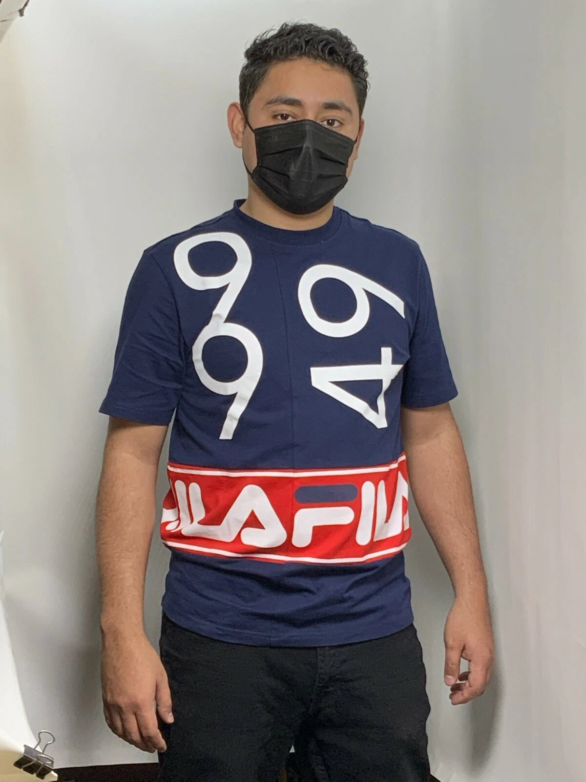 Men's Fila Navy | Red | White Short Sleeve Tee Shirt