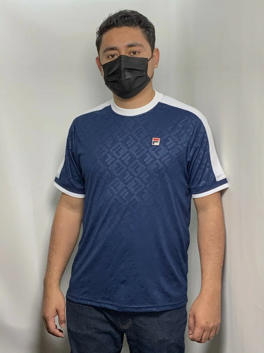 Men's Fila Navy | White Short Sleeve Tee Shirt
