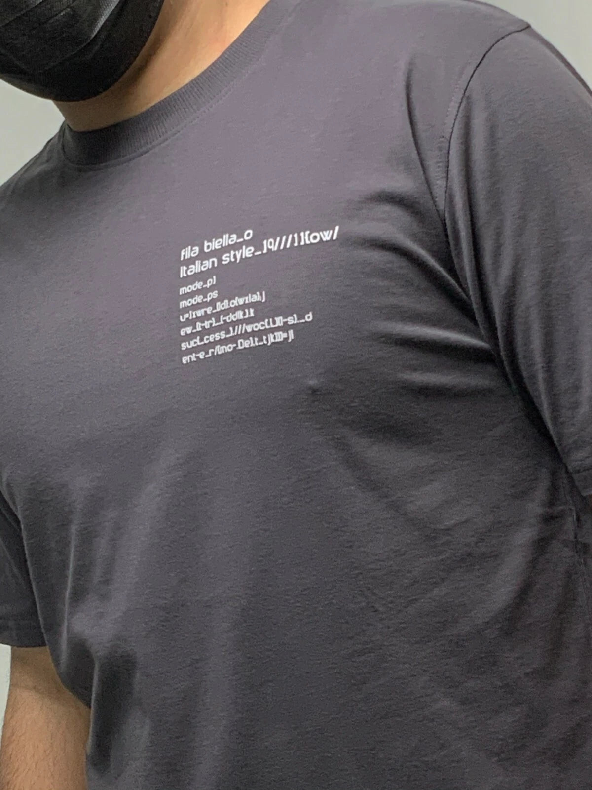 Men's Fila Charcoal Grey | White Signature Short Sleeve Tee Shirt