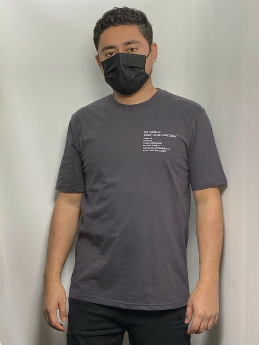 Men's Fila Charcoal Grey | White Signature Short Sleeve Tee Shirt