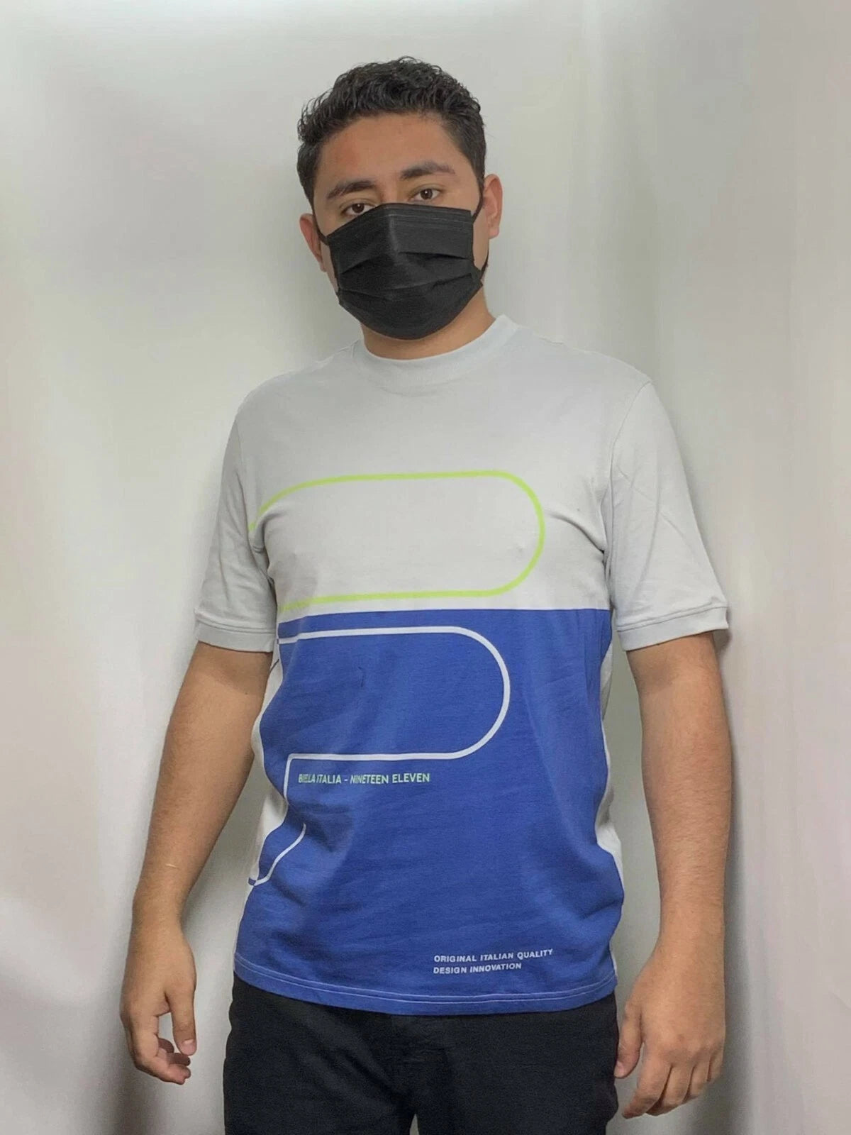 Men's Fila Grey | Navy Short Sleeve Tee Shirt