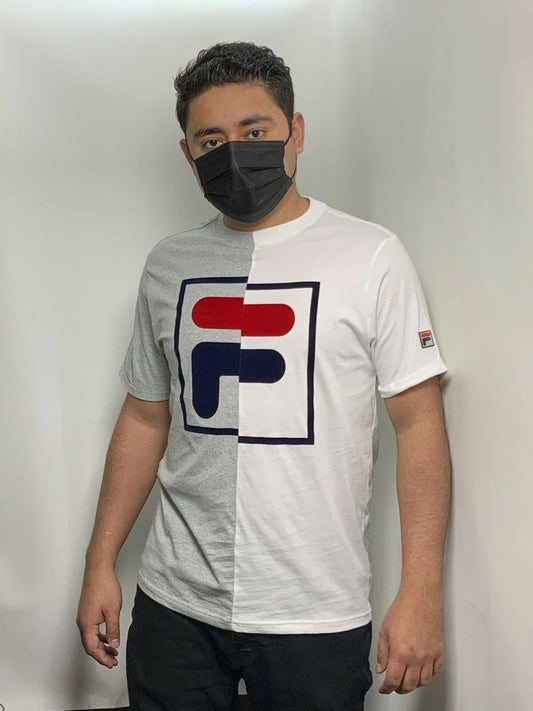 Men's Fila White | Grey Short Sleeve Tee Shirt