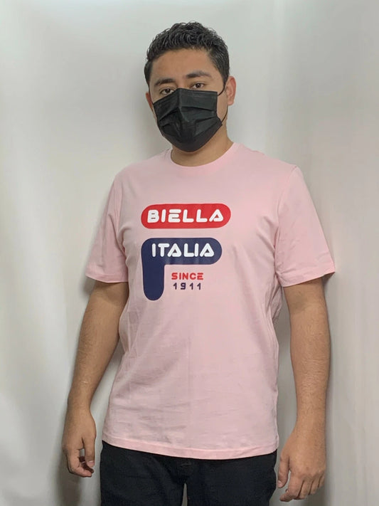 Men's Fila Pink | Navy | Red Short Sleeve Tee Shirt