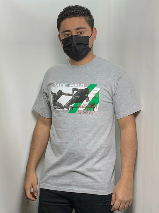 Men's Fila Grey | White | Green Short Sleeve Tee Shirt