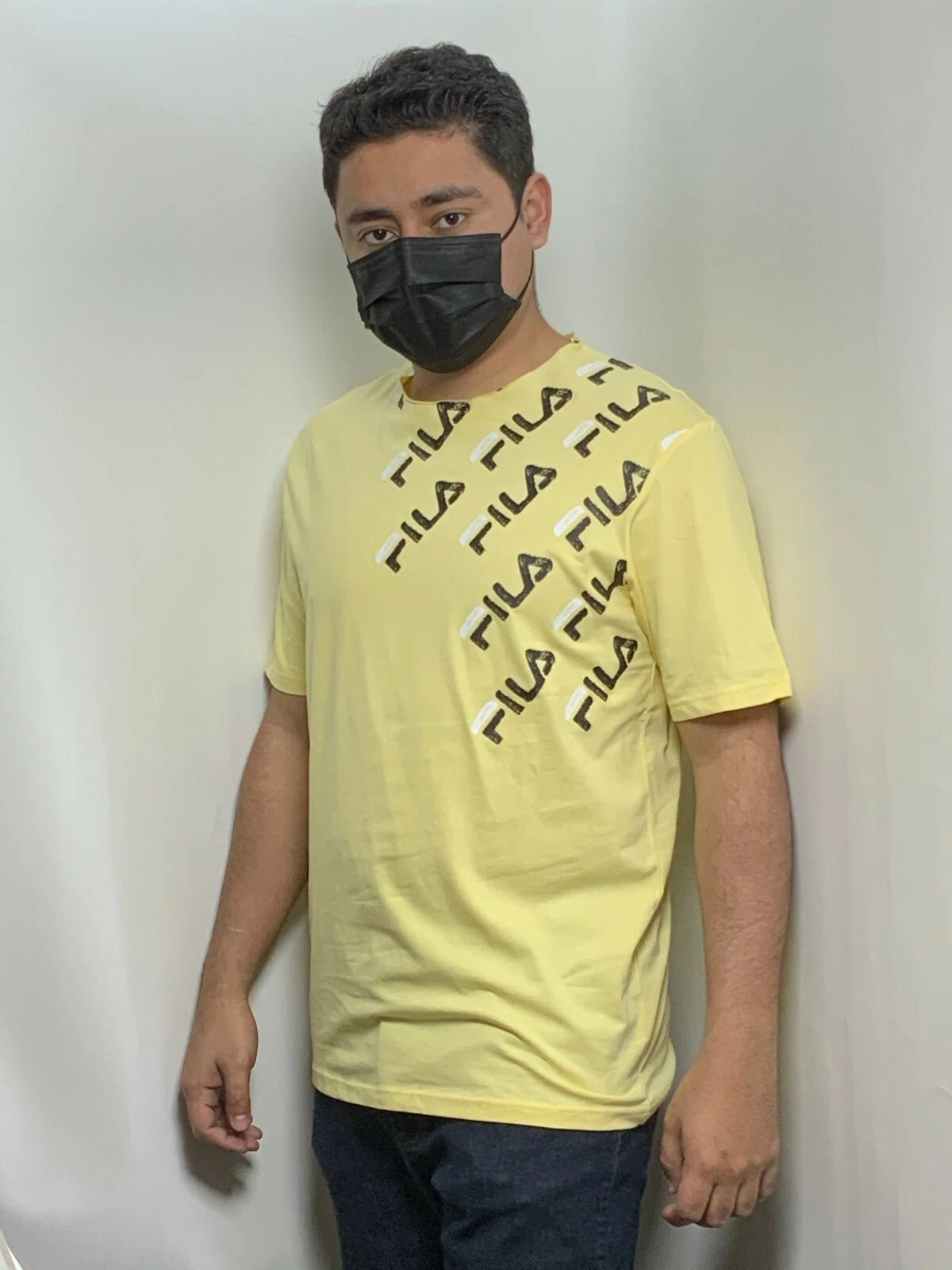 Men's Fila Lt. Yellow | Black Short Sleeve Tee Shirt